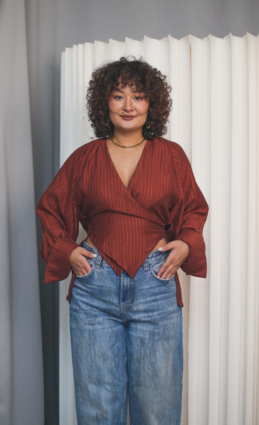 Рубашка Люмьер из тенсела в рельефную полоску