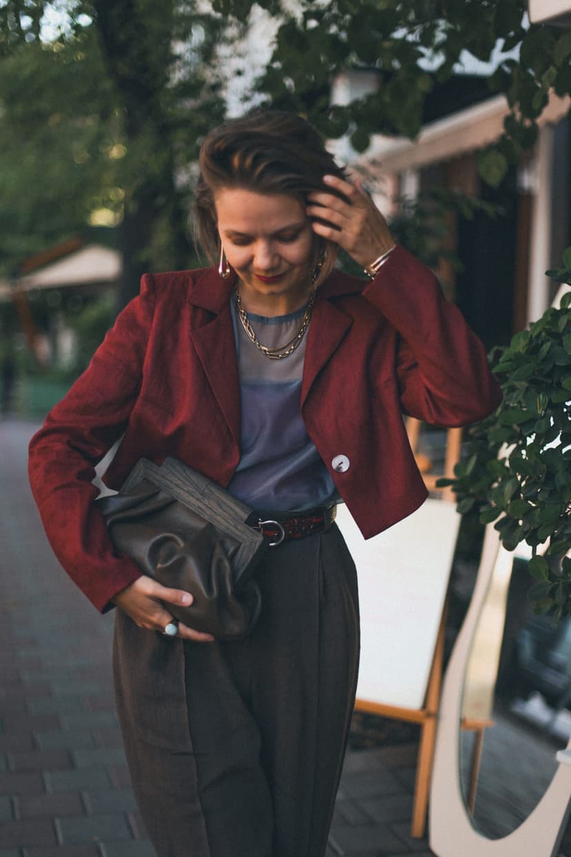 Кроп-жакет из льна