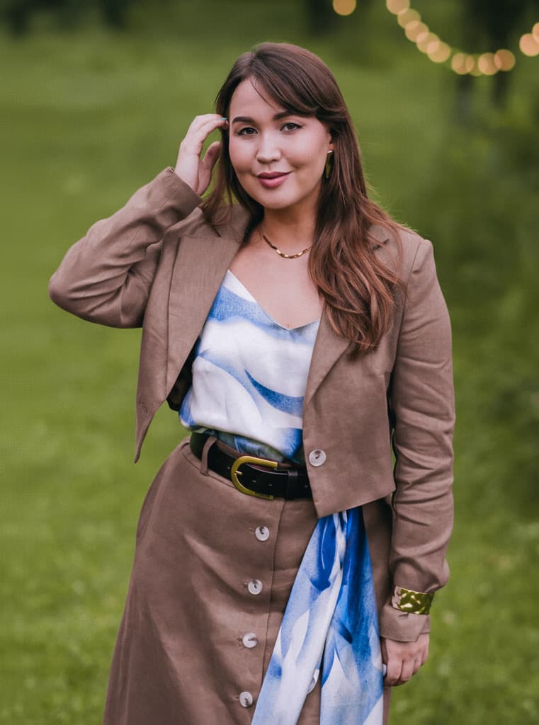 Кроп-жакет из льна