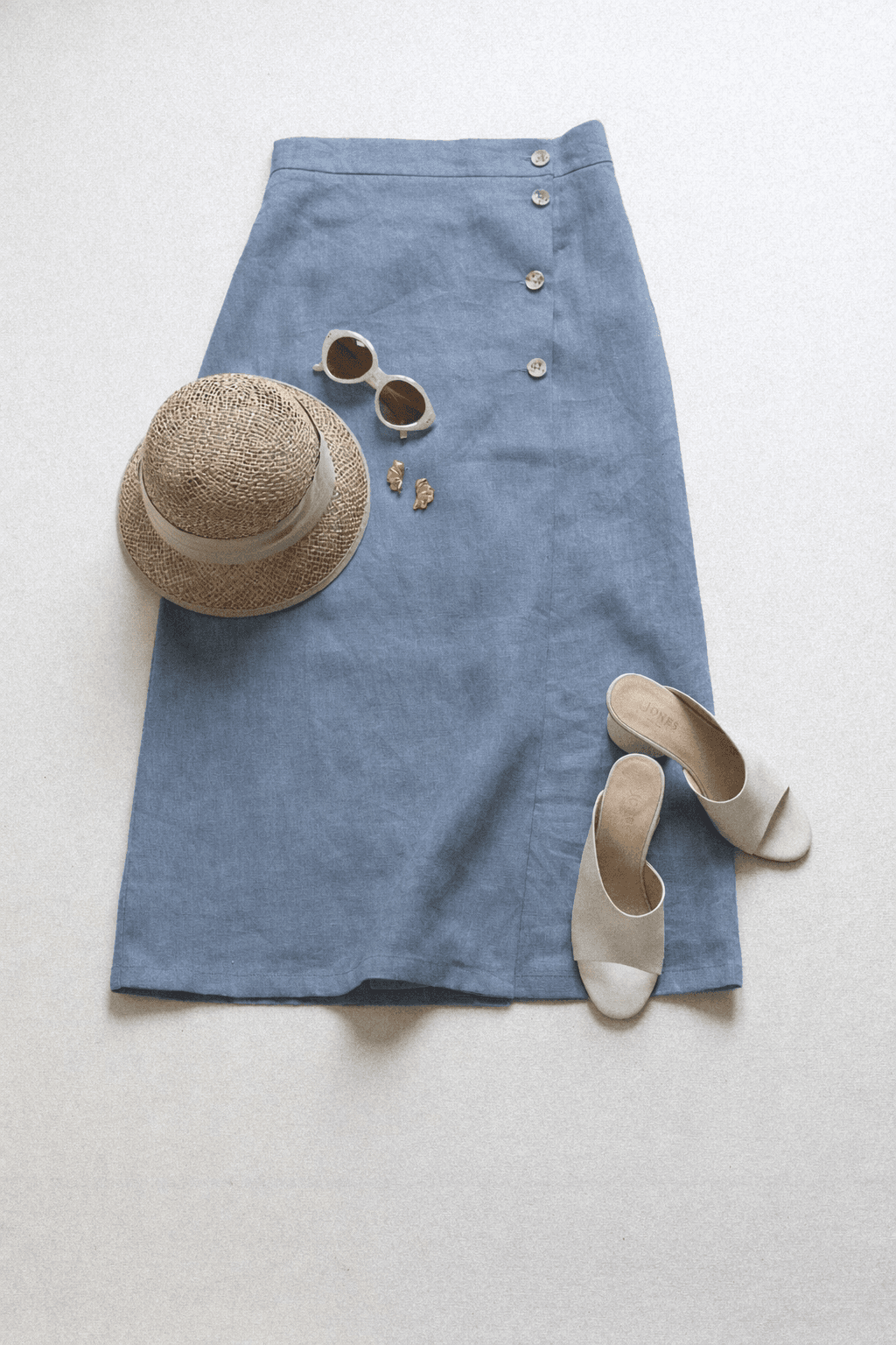 Юбка с запахом "4 пуговицы" из льна