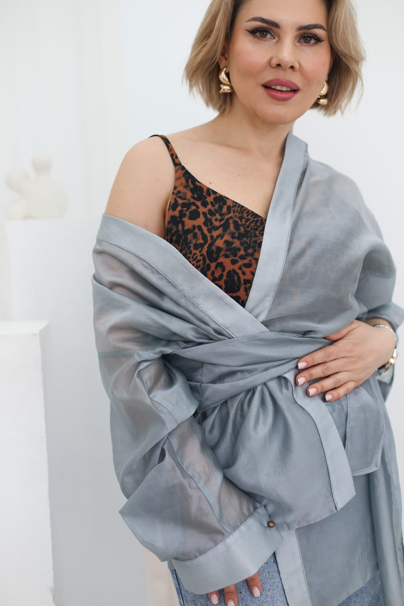 Рубашка Мэй из лиоцеля - S, Пепел