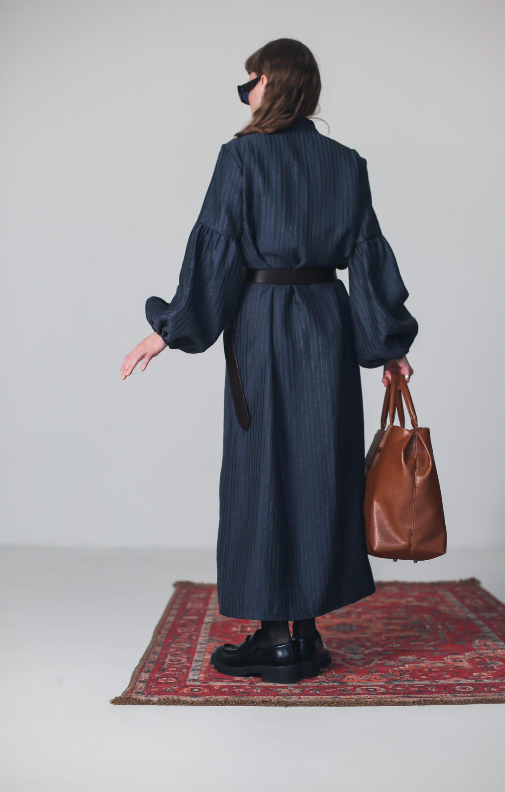 Платье Сури из тенсела в рельефную полоску